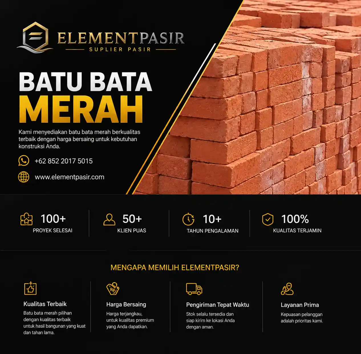 Jual batu bata merah 100% asli jabodetabek siap kirim 24 jam cod elementpasir