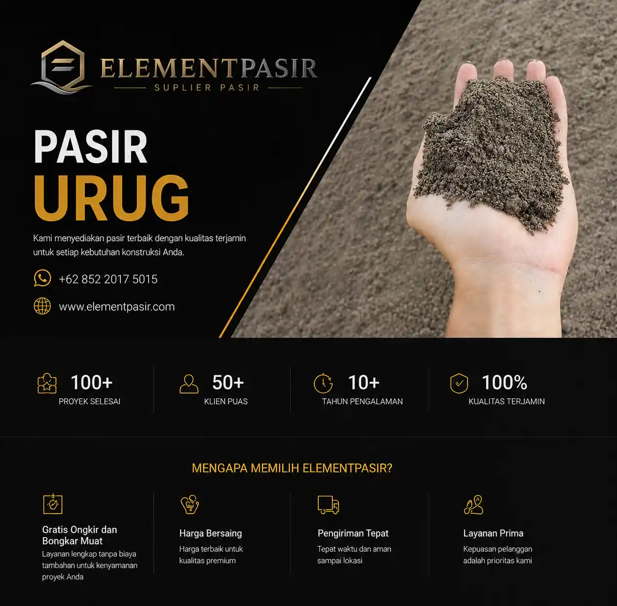 Jual pasir urug 100% asli jabodetabek siap kirim 24 jam cod elementpasir